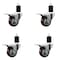 Service Caster 3'' Maroon Poly Swivel 1-3/4'' Expanding Stem Caster Set Total Lock Brake, 4PK SCC-EXTTL20S314-PPUB-MRN-134-4 - alternate 1